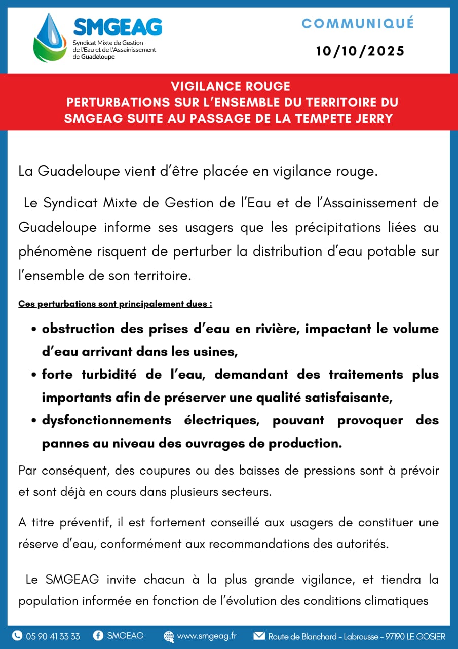 Vigilance rouge perturbations SMGEAG 